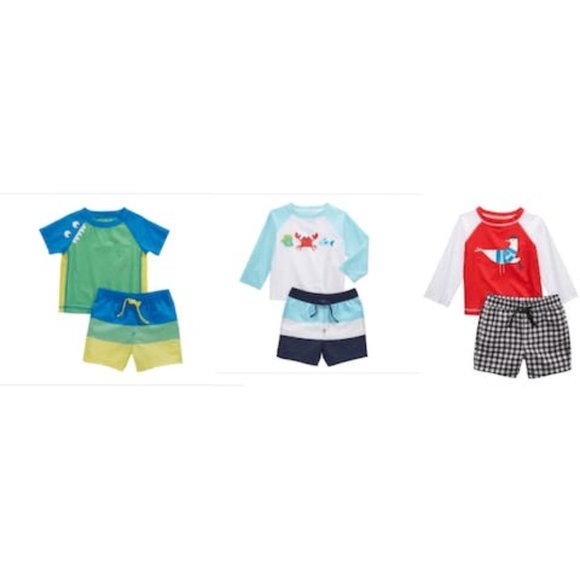 First Impressions Other - First Impressions Baby Boys Rash Guard and Swim Trunks, Choose Sz/Color